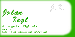 jolan kegl business card